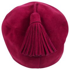 1960s GIVENCHY Suede Pillbox Hat