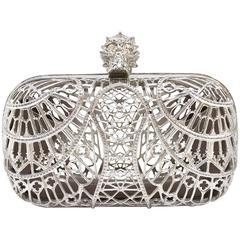 Alexander McQueen Silver Catherdral Skull Brass Box Clutch For Sale at ...