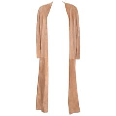 Hermes Beige Suede Coat - Anckle Length - FR 40 - Pristine Condition 7