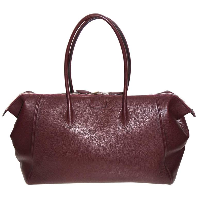 Hermes Paris Bombay Shoulder Bag Tote Prune Togo Leather at 1stDibs