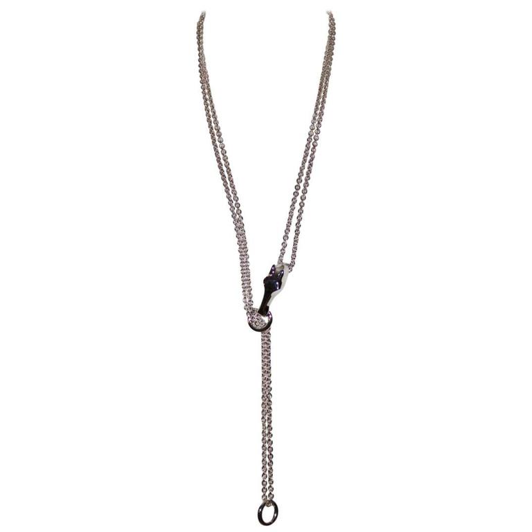 Hermes Sterling Silver Galop Long Necklace GM at 1stDibs