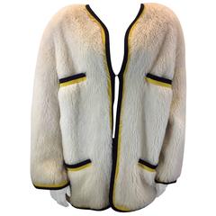 Chanel Ivory Cashmere/Alpaca Fur, Silk Lined Jacket