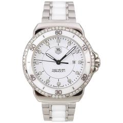 TAG HEUER Ladies Formula 1 Diamond Stainless Steel Ceramic Chronograph Watch 10