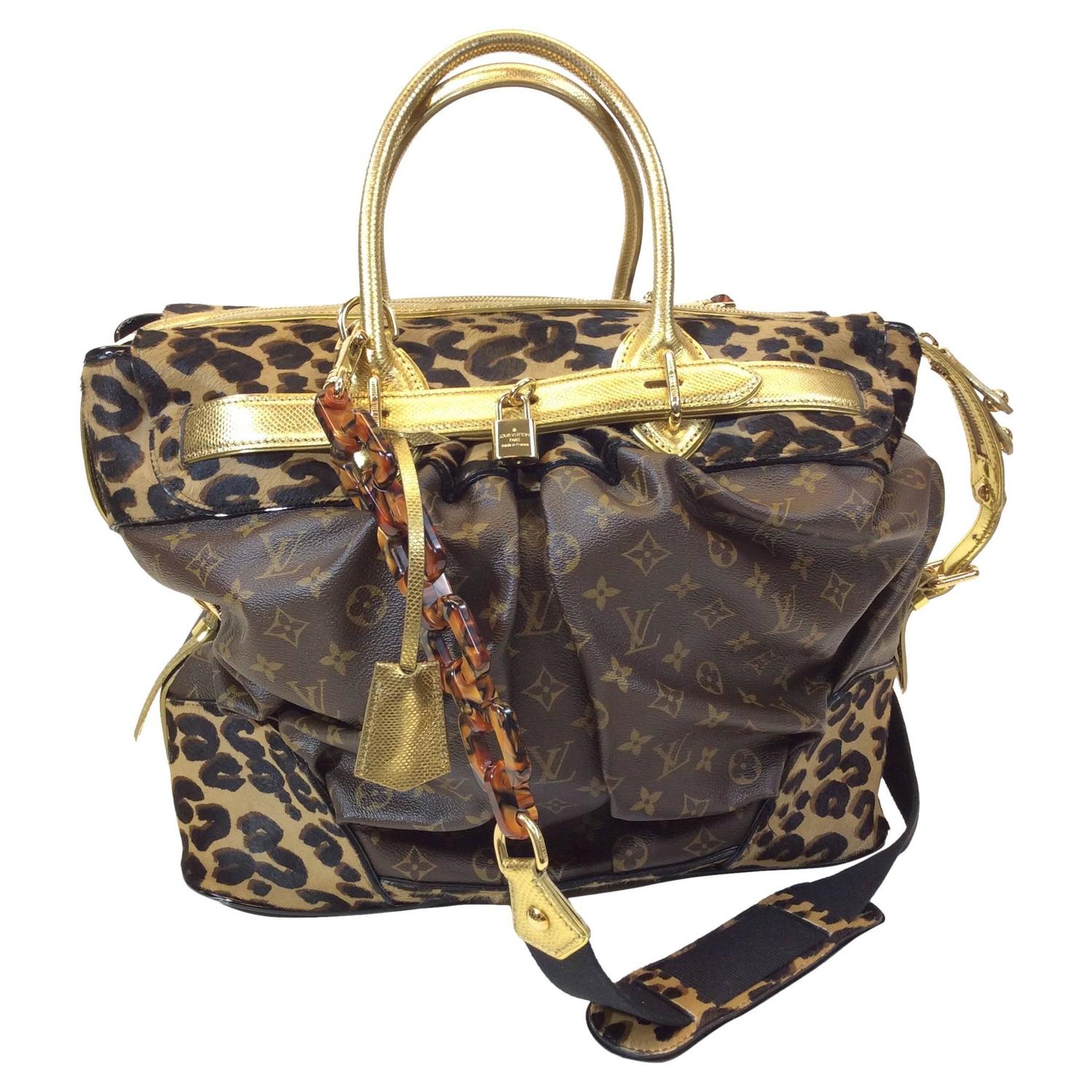 Louis Vuitton Exclusive Monogrammed Leopard Steamer Bag For Sale at 1stdibs