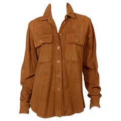 Wathne - Chemise en daim couleur caramel