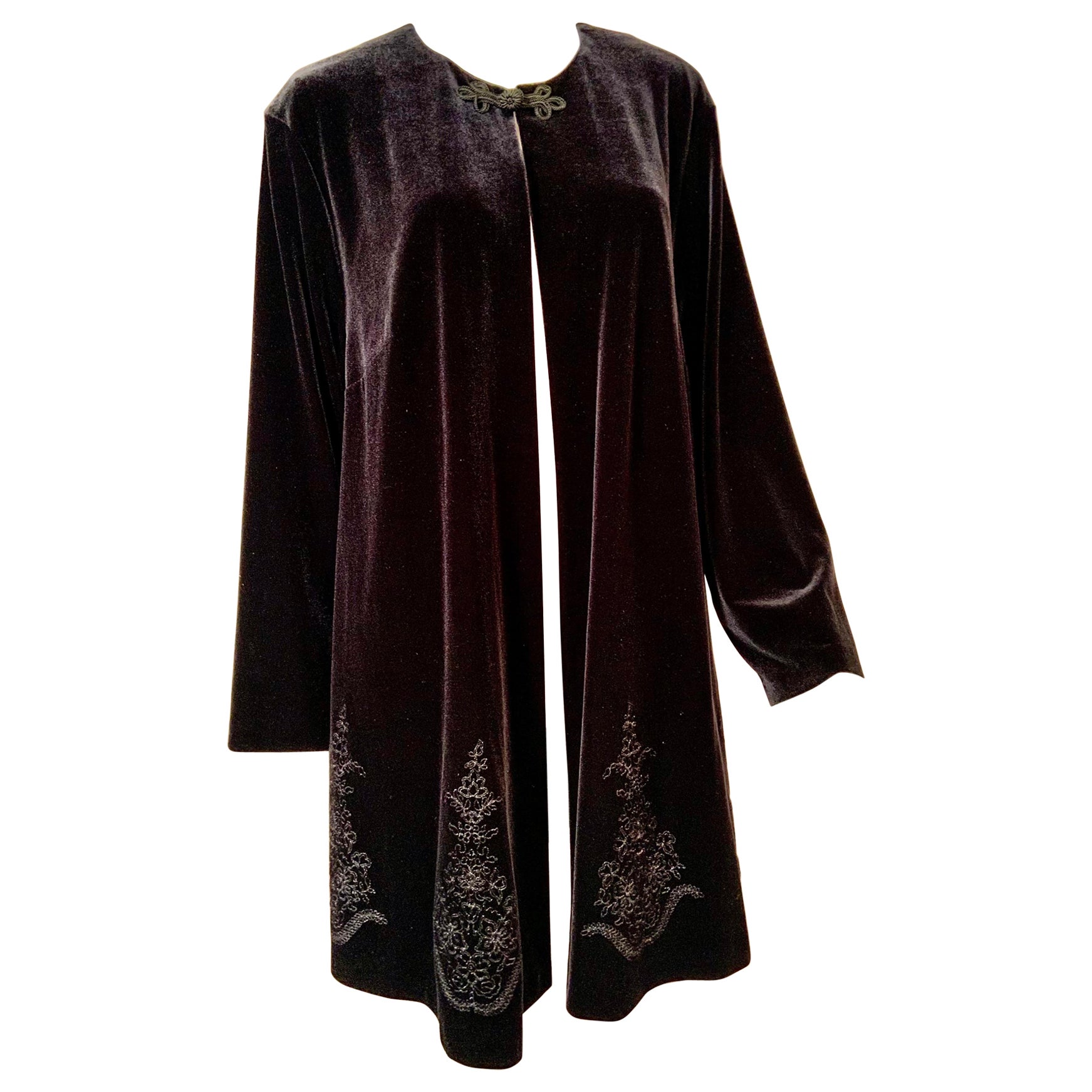 Givenchy Black Velvet Jacket with Fortuny Inspired Decoration For Sale