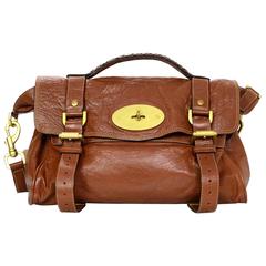 Mulberry Tan Leather Medium Alexa Satchel Bag 
