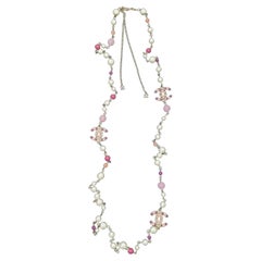 CHANEL A12P Pink Long Necklace