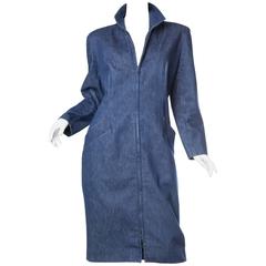 1980s Donna Karan Denim Coat Dress 7