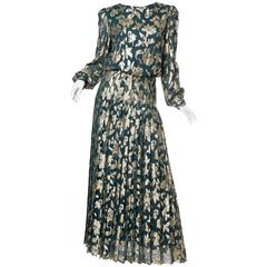 1970s Gold Lamé Chiffon Gown