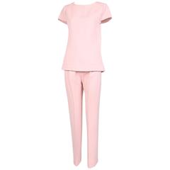 1960's Courreges for Harrods Baby Pink Tunic Top & Trouser Pant Ensemble 8