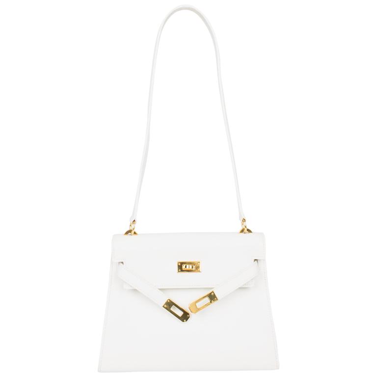Hermès Mini Kelly Bag 20 white leather 1986 at 1stDibs