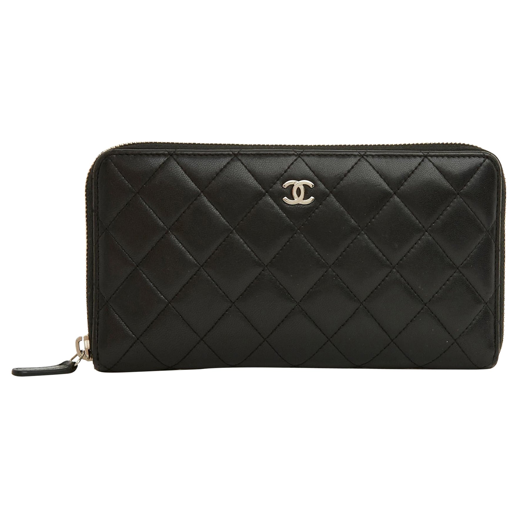2015 Chanel Classique Langes Portemonnaie mit Reißverschluss im Angebot