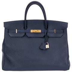 Hermès Birkin 40cm Navy & Gold Togo Bag