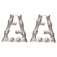 FENDI Nicki Minaj Prints On Silber FF Bamboo Aussage Ohrringe Pair