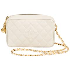 Retro 1990s Chanel Beige Caviar Cross Body Bag