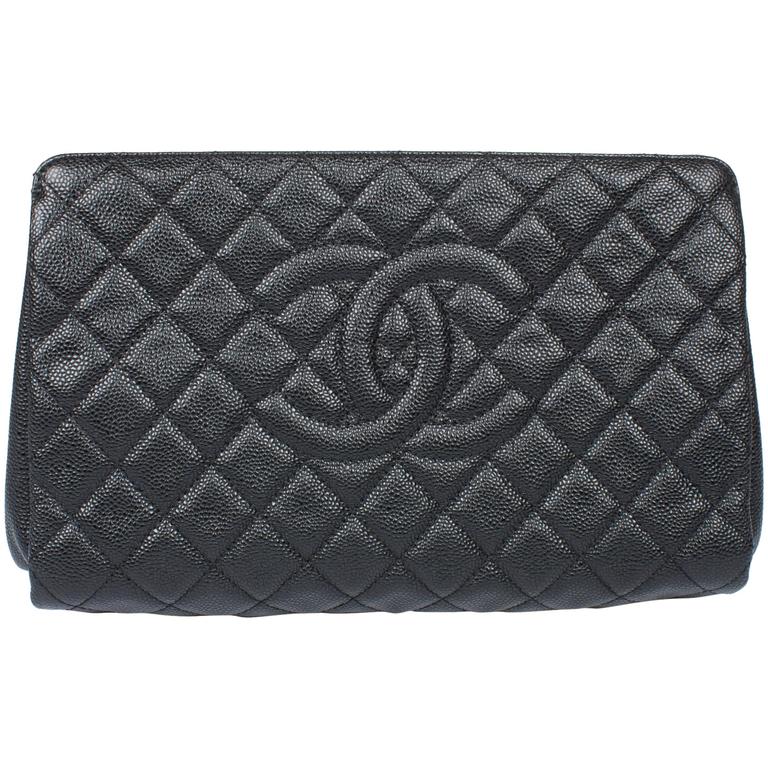 Chanel Black Timeless Caviar Clutch