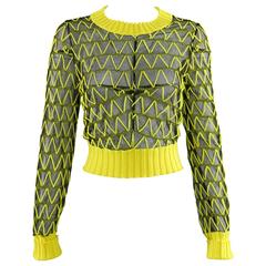 Maison Margiela Fall 2013 Runway Yellow and Black Mesh Crop Sweater