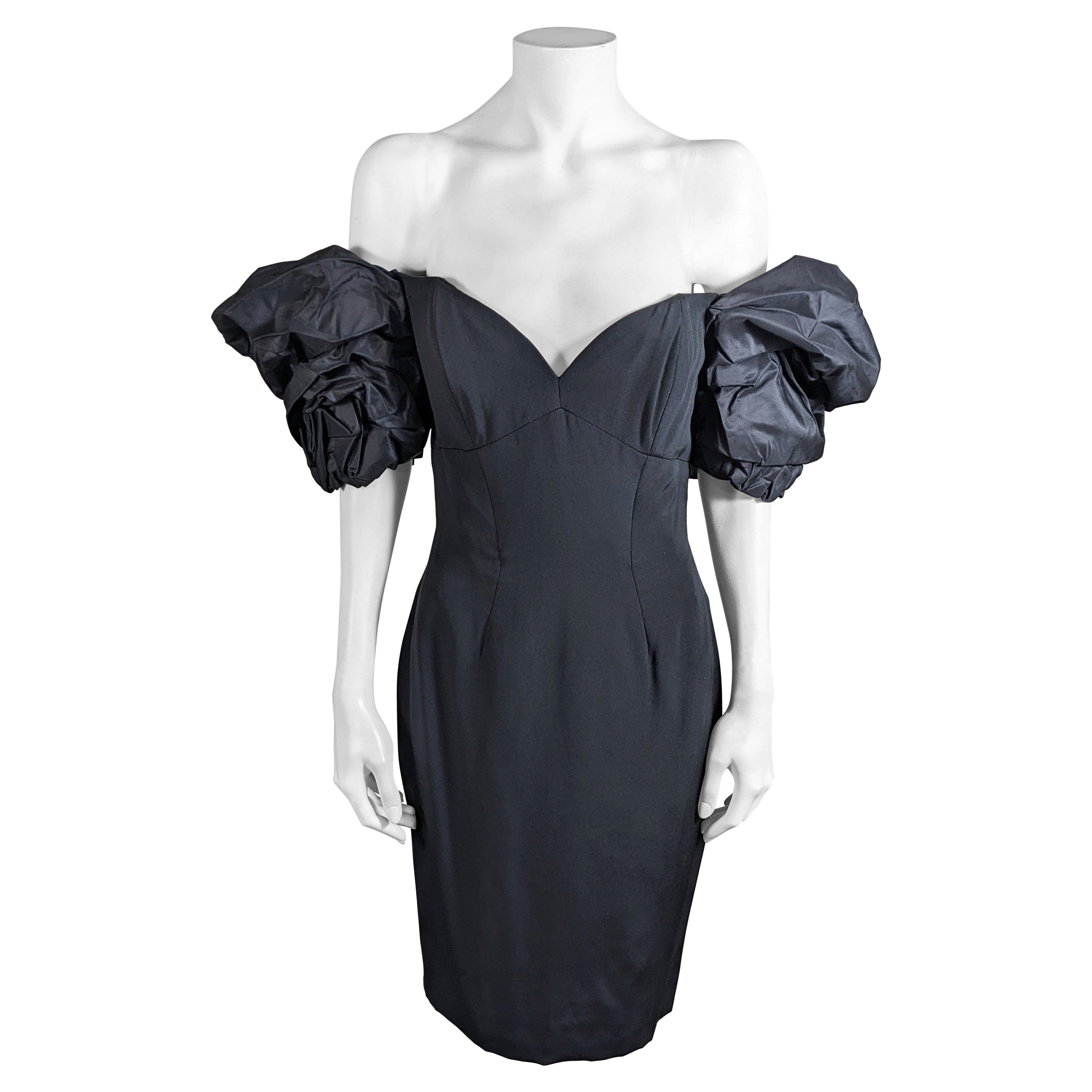 Vicky Tiel, Paris Silk Crepe and Taffeta Strapless Dress For Sale