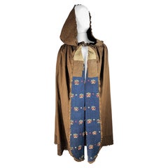 A French printed cotton hooded Long Cloak - Provence Early 19th Century
