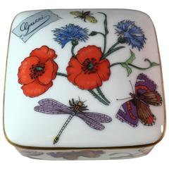 1970s Gucci Bernardaud Limoges Floral Porcelain Trinket Box