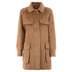 Used Max Mara Max Mara Sfilata Brown Alpaca Mid-Length Coat Size M