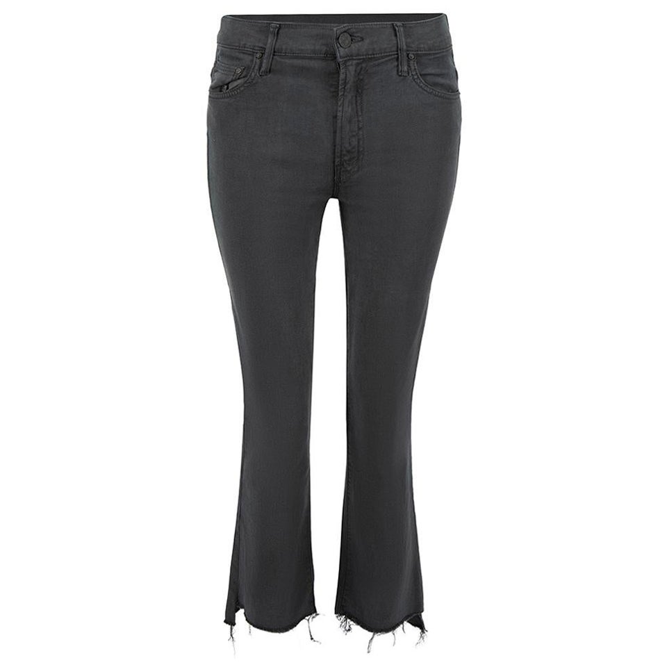 Mother Black High-Rise Raw Edge Cropped Jeans Taille S en vente