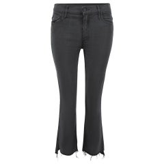 Mother Black High-Rise Raw Edge Cropped Jeans Taille S