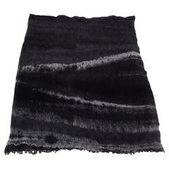 Faliero Sarti Grey Wool Distressed Tie-Dye Scarf