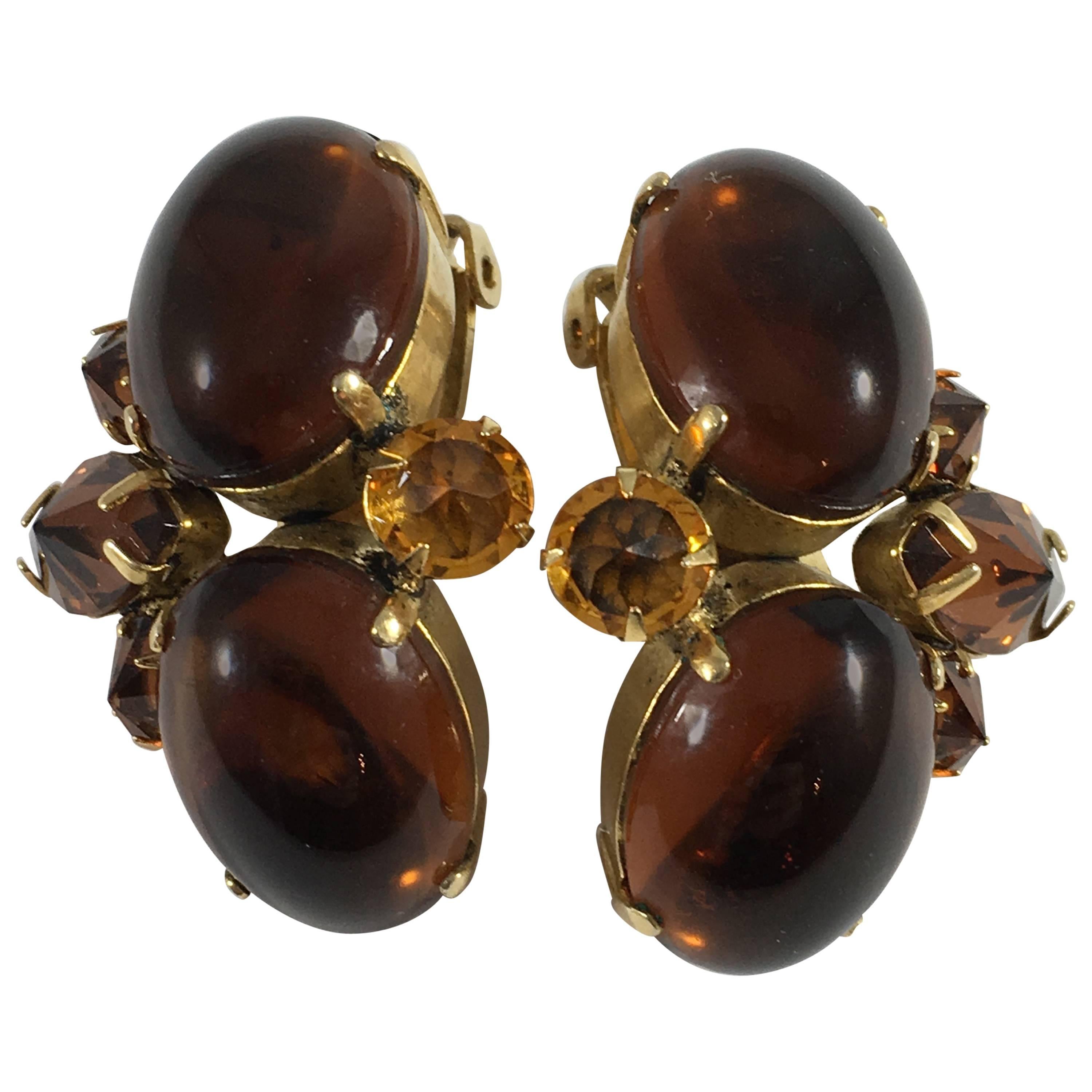 1950s Schreiner Crystal Earrings