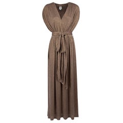 Halston Heritage Brown Knitted Maxi Dress Size M