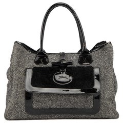 Longchamp Black Tweed Tote Bag