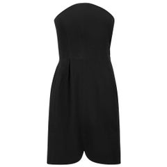 Miu Miu Black Asymmetric Strapless Mini Dress Size XS