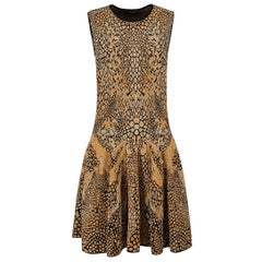 Alexander McQueen Leopard Print Knit Dress Size M