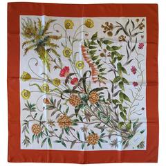 1970s Gucci Botanical Floral Scarf Designed by Vittorio Accornero 3