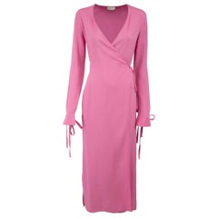 The Attico Pink Wrap Long Sleeve Dress Size XXS