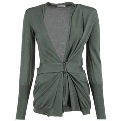 Used Brunello Cucinelli Sage Green Cashmere Cardigan Size M