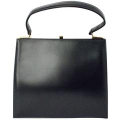 Retro 50s Dofan Black Leather Handbag