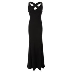 Used Jovani Black Zip Detail Maxi Dress Size XS