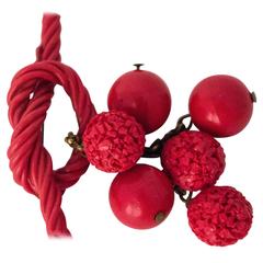 30s Bakelite Red Licorice Berry Brooch