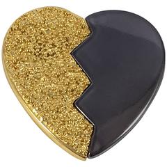 Vintage 1980s Yves Saint Laurent Broken Heart Brooch