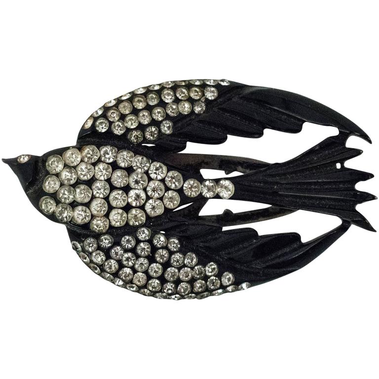 30s Blackbird Sweater Clip For Sale at 1stdibs