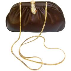 Opulent Jeweled Serpent Clasp Evening Bag 6