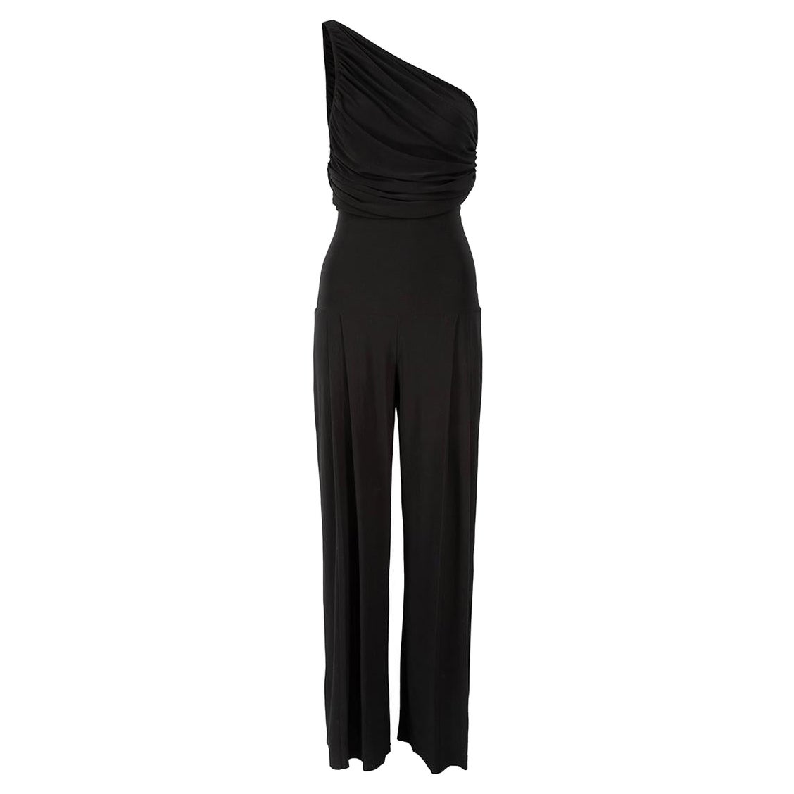Norma Kamali Black Stretch Trouser & Top Set Size XS For Sale