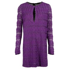 Missoni Purple Glitter Keyhole Neck Mini Dress Size L