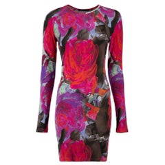 Christopher Kane Pink Abstract Print Mini Dress Size M