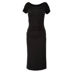 Norma Kamali Black Off-Shoulder Ruched Dress Size XS