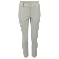 Brunello Cucinelli Grey Wool Slim Crop Trousers Size XS