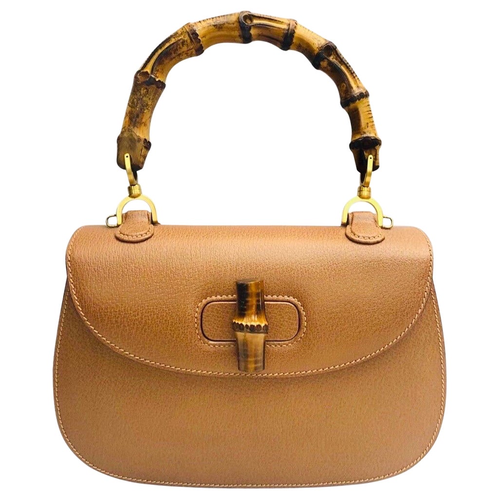 Gucci 26cm Brown Leather 1947 Bamboo Bag
