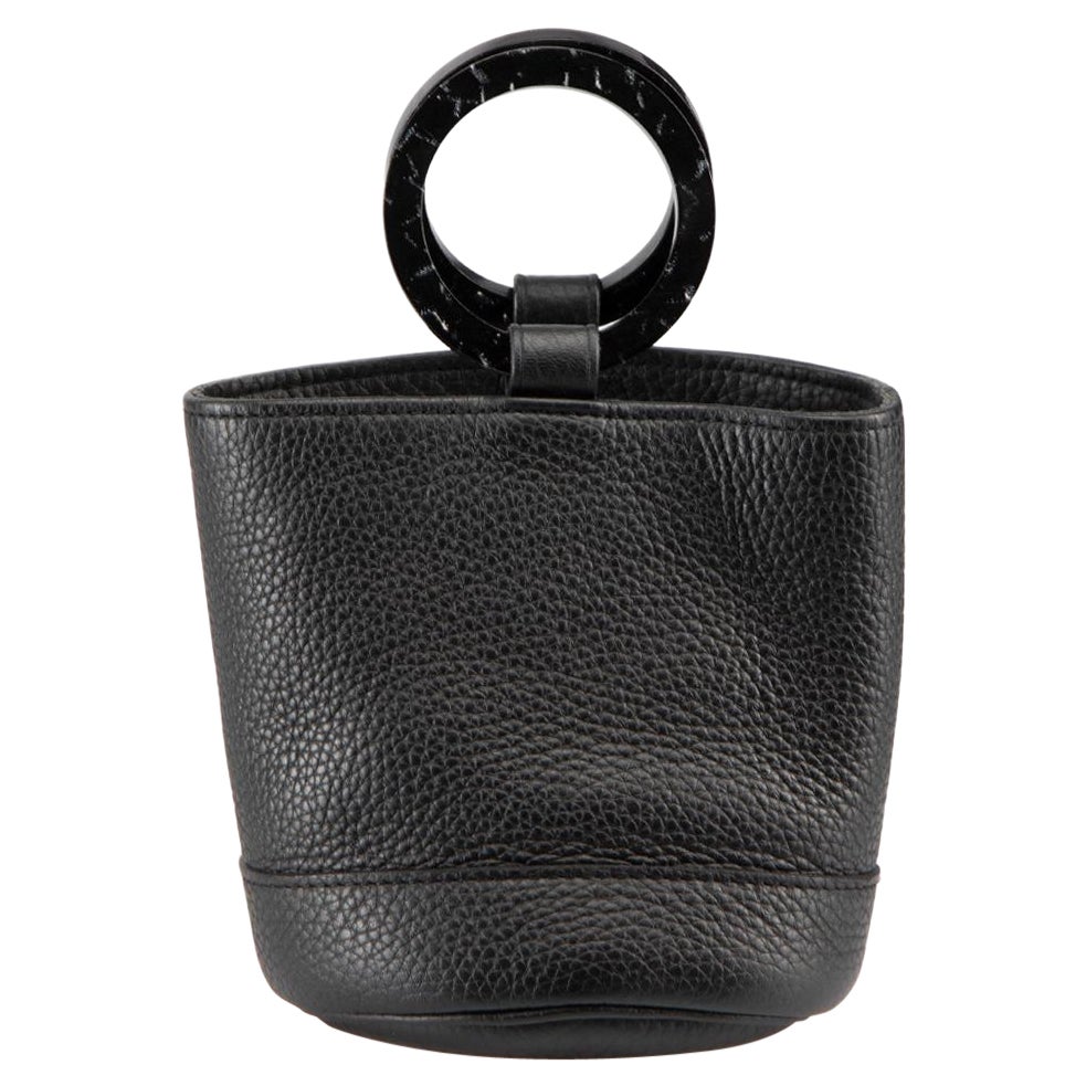 Simon Miller Black Leather Mini Bonsai Bucket Bag For Sale